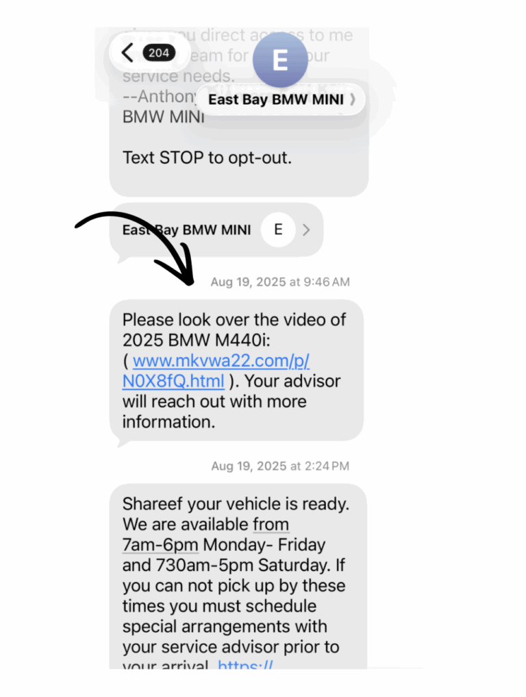 bmw text customer service