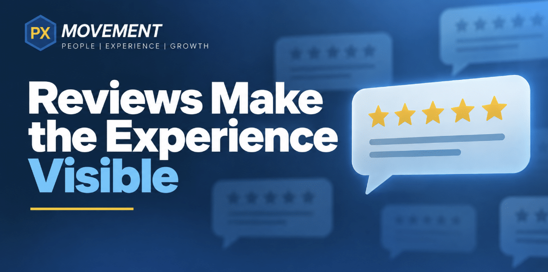 Reviews Make the Experience Visible header image